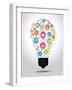 The Concept of Effective Education. Light Bulb with Colorful Education Icon. File is Saved in Ai10-VLADGRIN-Framed Art Print