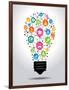 The Concept of Effective Education. Light Bulb with Colorful Education Icon. File is Saved in Ai10-VLADGRIN-Framed Art Print