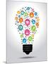 The Concept of Effective Education. Light Bulb with Colorful Education Icon. File is Saved in Ai10-VLADGRIN-Mounted Art Print