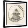 The Concept of the Universe: The Cosmic Turtle Featuring a Snake (Cobra) and Elephants-null-Framed Art Print