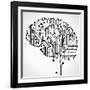 The Concept of Thinking. Background with Abstract Human Brain.-VLADGRIN-Framed Art Print