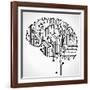 The Concept of Thinking. Background with Abstract Human Brain.-VLADGRIN-Framed Art Print