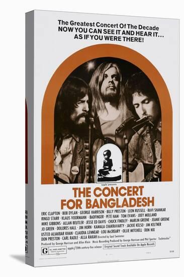 The Concert for Bangladesh, from Left: George Harrison, Leon Russell, Bob Dylan, 1972-null-Stretched Canvas