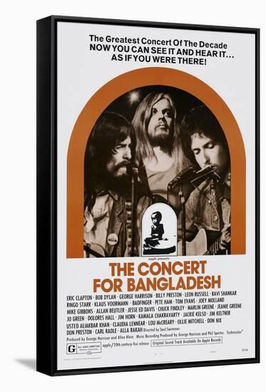 The Concert for Bangladesh, from Left: George Harrison, Leon Russell, Bob Dylan, 1972-null-Framed Stretched Canvas