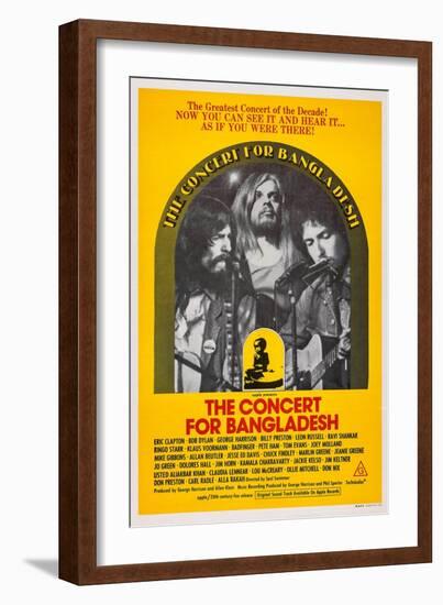 The Concert for Bangladesh, from Left: George Harrison, Leon Russell, Bob Dylan, 1972-null-Framed Art Print