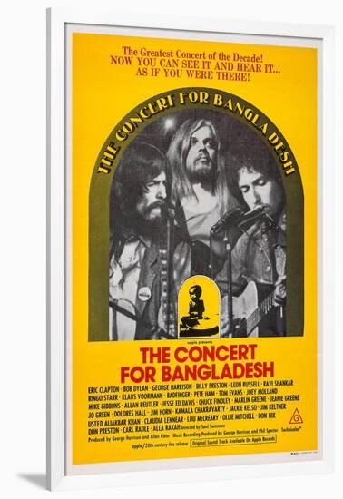 The Concert for Bangladesh, from Left: George Harrison, Leon Russell, Bob Dylan, 1972-null-Framed Art Print