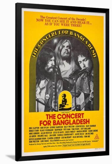 The Concert for Bangladesh, from Left: George Harrison, Leon Russell, Bob Dylan, 1972-null-Framed Art Print