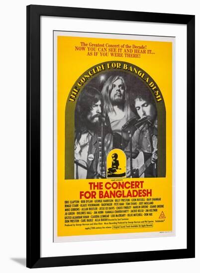 The Concert for Bangladesh, from Left: George Harrison, Leon Russell, Bob Dylan, 1972-null-Framed Art Print