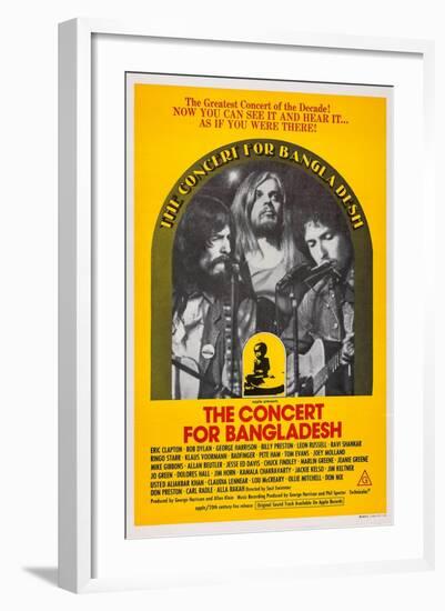 The Concert for Bangladesh, from Left: George Harrison, Leon Russell, Bob Dylan, 1972-null-Framed Art Print