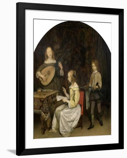 The Concert: Singer and Theorbo Player-Gerard Terborch-Framed Giclee Print