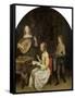 The Concert: Singer and Theorbo Player-Gerard Terborch-Framed Stretched Canvas