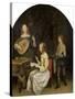 The Concert: Singer and Theorbo Player-Gerard Terborch-Stretched Canvas