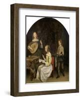 The Concert: Singer and Theorbo Player-Gerard Terborch-Framed Giclee Print