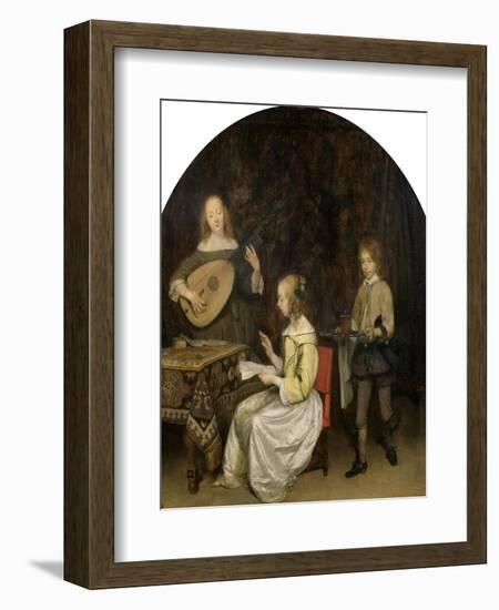 The Concert: Singer and Theorbo Player-Gerard Terborch-Framed Giclee Print