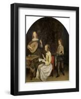 The Concert: Singer and Theorbo Player-Gerard Terborch-Framed Giclee Print