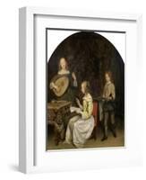 The Concert: Singer and Theorbo Player-Gerard Terborch-Framed Giclee Print