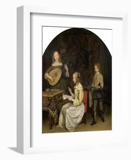 The Concert: Singer and Theorbo Player-Gerard Terborch-Framed Giclee Print