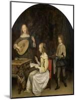 The Concert: Singer and Theorbo Player-Gerard Terborch-Mounted Giclee Print