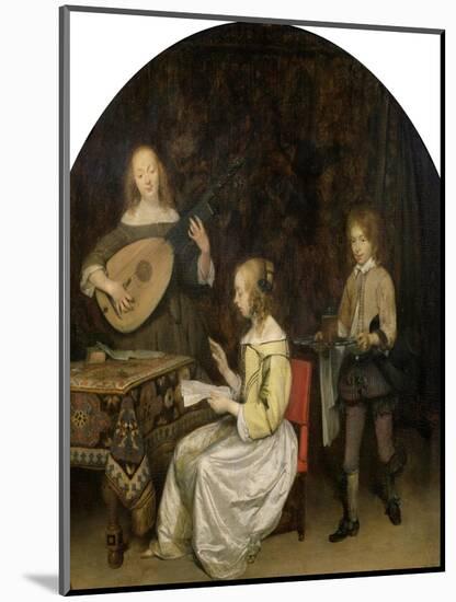 The Concert: Singer and Theorbo Player-Gerard Terborch-Mounted Giclee Print