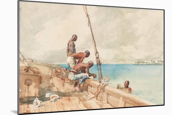 The Conch Divers, 1885-Winslow Homer-Mounted Giclee Print