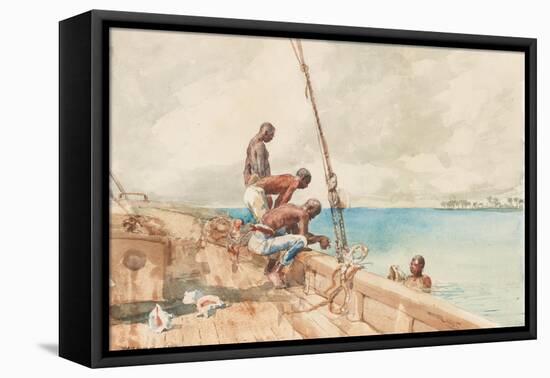 The Conch Divers, 1885-Winslow Homer-Framed Stretched Canvas