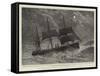 The Condemned Cruiser, H M S Bacchante in a Gale-null-Framed Stretched Canvas