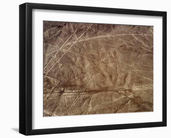 The Condor Geoglyph, aerial view, Nazca, UNESCO World Heritage Site, Ica Region, Peru, South Americ-Karol Kozlowski-Framed Photographic Print