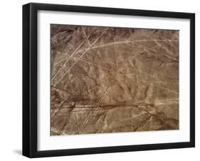 The Condor Geoglyph, aerial view, Nazca, UNESCO World Heritage Site, Ica Region, Peru, South Americ-Karol Kozlowski-Framed Photographic Print