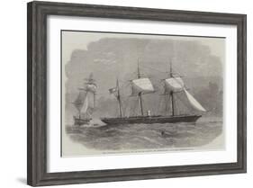 The Confederate Sloop-Of-War 290, or Alabama, Leaving the Merchant-Ship Tonowanda-Edwin Weedon-Framed Giclee Print