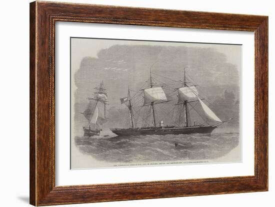 The Confederate Sloop-Of-War 290, or Alabama, Leaving the Merchant-Ship Tonowanda-Edwin Weedon-Framed Giclee Print