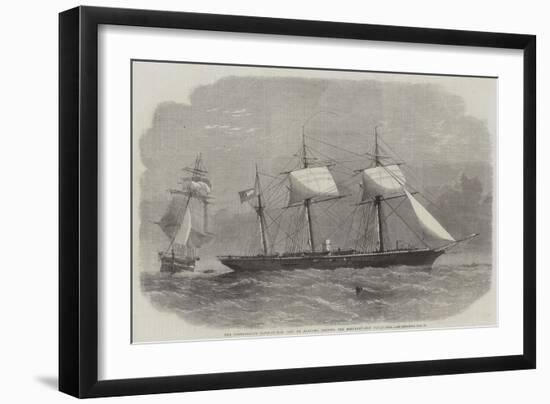 The Confederate Sloop-Of-War 290, or Alabama, Leaving the Merchant-Ship Tonowanda-Edwin Weedon-Framed Giclee Print