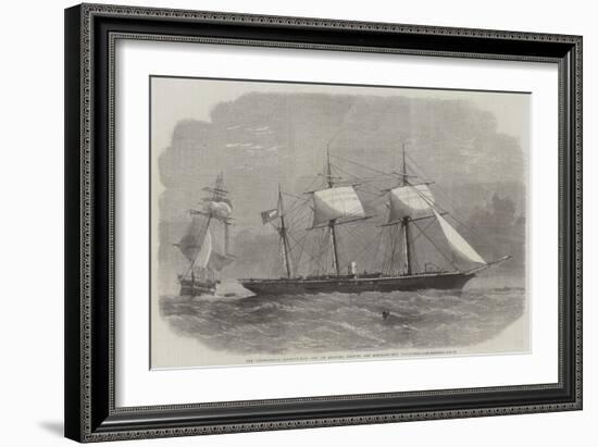 The Confederate Sloop-Of-War 290, or Alabama, Leaving the Merchant-Ship Tonowanda-Edwin Weedon-Framed Giclee Print