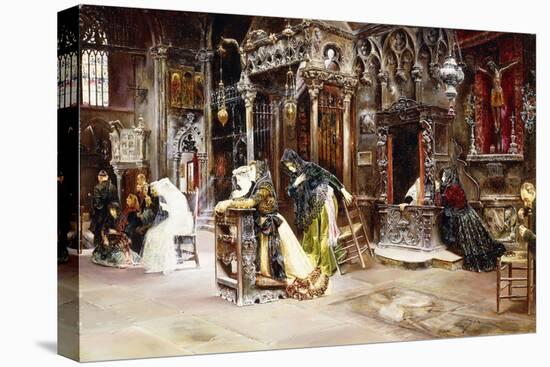 The Confession, 1893-Jose Gallegos Arnosa-Stretched Canvas