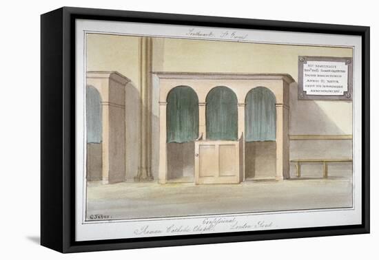 The Confessional in the Roman Catholic Chapel on London Road, Southwark, London, 1825-G Yates-Framed Stretched Canvas