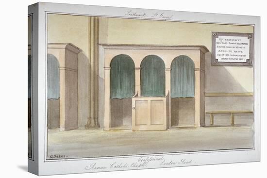 The Confessional in the Roman Catholic Chapel on London Road, Southwark, London, 1825-G Yates-Stretched Canvas