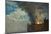 The Conflagration (Oil on Paper)-Albert Bierstadt-Mounted Giclee Print