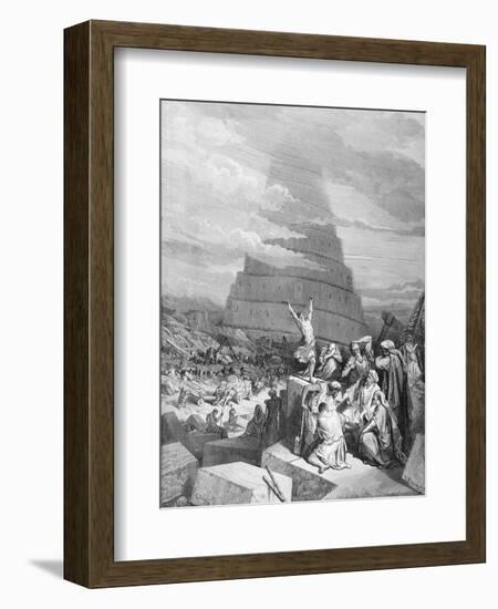 The Confusion of Tongues, Engraved by C. Maurino, C.1868-Gustave Doré-Framed Giclee Print