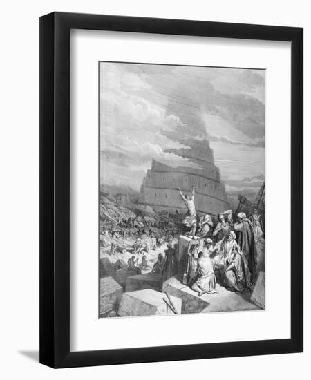 The Confusion of Tongues, Engraved by C. Maurino, C.1868-Gustave Doré-Framed Giclee Print