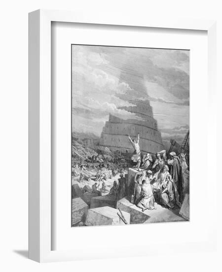 The Confusion of Tongues, Engraved by C. Maurino, C.1868-Gustave Doré-Framed Giclee Print