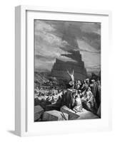 The Confusion of Tongues (Tower of Babel) - Bible-Gustave Dore-Framed Giclee Print