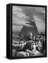 The Confusion of Tongues (Tower of Babel) - Bible-Gustave Dore-Framed Stretched Canvas