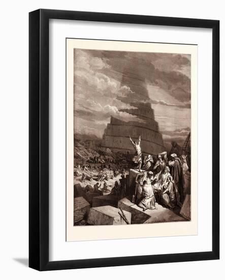 The Confusion of Tongues-Gustave Dore-Framed Giclee Print