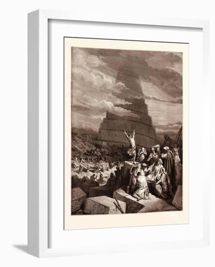 The Confusion of Tongues-Gustave Dore-Framed Giclee Print