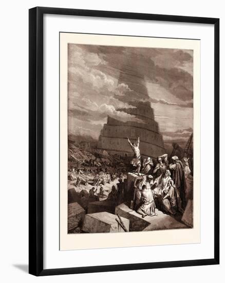 The Confusion of Tongues-Gustave Dore-Framed Giclee Print