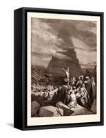 The Confusion of Tongues-Gustave Dore-Framed Stretched Canvas