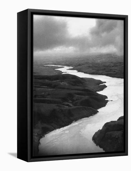 The Congo River Running in Betwenn the Jungle-Dmitri Kessel-Framed Stretched Canvas