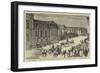 The Congress at Berlin, the Crowd Waiting Outside the Radziwill Palace to See the Plenipotentiaries-null-Framed Giclee Print