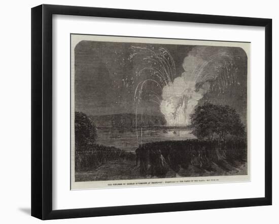 The Congress of German Sovereigns at Frankfort, Fireworks on the Banks of the Maine-null-Framed Giclee Print