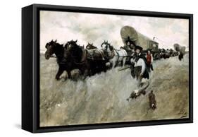 The Connecticut Settlers Entering the Western Reserve-Howard Pyle-Framed Stretched Canvas