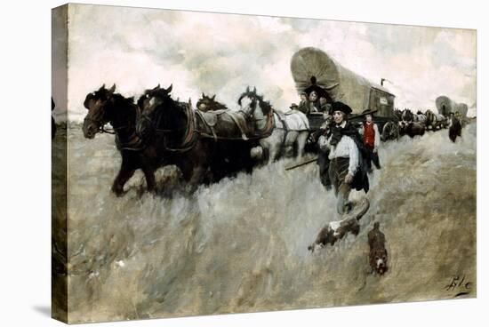 The Connecticut Settlers Entering the Western Reserve-Howard Pyle-Stretched Canvas